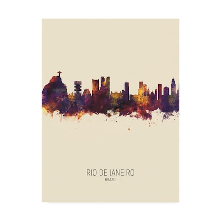 Michael Tompsett 'Rio De Janeiro Skyline Brazil Portrait III' Canvas Art,24x32